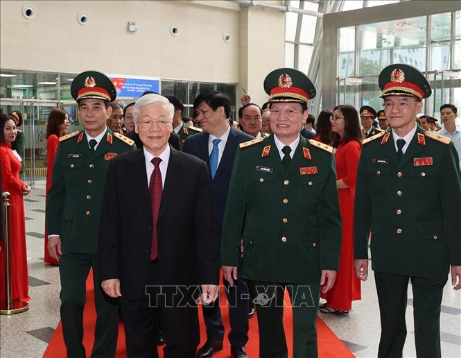 Tổng Bí thư Nguyễn Phú Trọng, Bí thư Quân ủy Trung ương đến dự Lễ kỷ niệm. Ảnh: Trí Dũng – TTXVN
