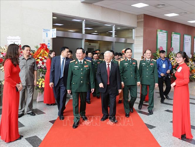 Tổng Bí thư Nguyễn Phú Trọng, Bí thư Quân ủy Trung ương dự Lễ kỷ niệm. Ảnh: Trí Dũng – TTXVN