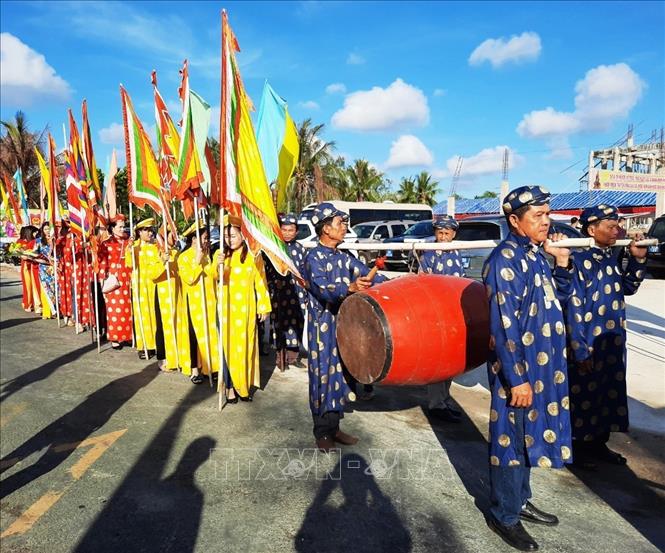 Nghi lễ Giỗ Tổ Vua Hùng tại ấp Giao Khẩu, xã Tân Phú, huyện Thới Bình, tỉnh Cà Mau. Ảnh: Huỳnh Anh - TTXVN