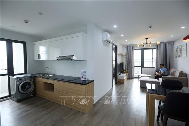 Trong ảnh: Một căn nhà mẫu tại Dự án nhà ở xã hội CT- 08. Ảnh: Phan Tuấn Anh - TTXVN