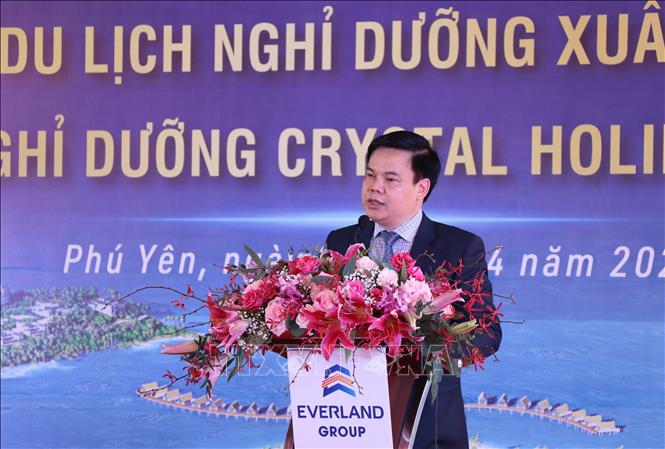 Ông Lê Đình Vinh, Chủ tịch Tập đoàn Everland phát biểu tại buổi lễ. Ảnh: Phạm Cường-TTXVN