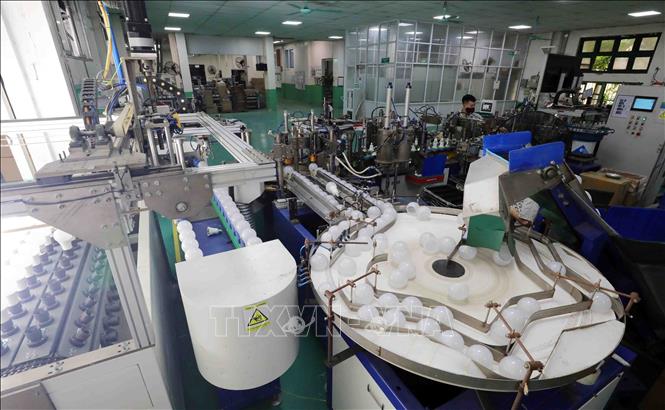 Trong ảnh: Năm 2020 doanh thu Công ty tăng trưởng 15,6%, riêng Quý 4/2020 tăng 20% so cùng kỳ. Đặc biệt bước vào quý 1/2021, doanh thu tăng 38,4%, kim ngạch xuất khẩu tăng 70%, nộp ngân sách tăng 78,1%, lợi nhuận thực hiện tăng 45,7% so với cùng kỳ. Ảnh: Thanh Tùng – TTXVN