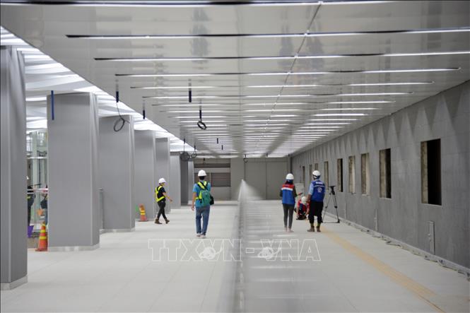 Trong ảnh: Nhà ga đã cơ bản được hoàn thành. Ảnh: Tiến Lực – TTXVN