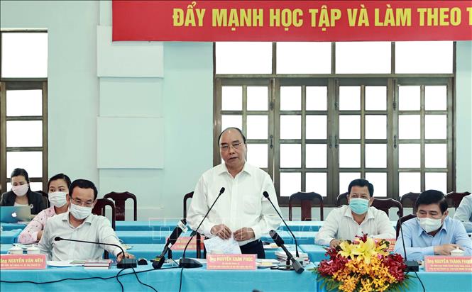 Trong ảnh: Chủ tịch nước Nguyễn Xuân Phúc, Chủ tịch Hội đồng Quốc phòng - An ninh phát biểu. Ảnh: Thống Nhất – TTXVN
