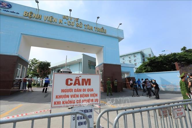 Photo: K Hospital's Tan Trieu facility put under lockdown. VNA Photo: Hoàng Hiếu
