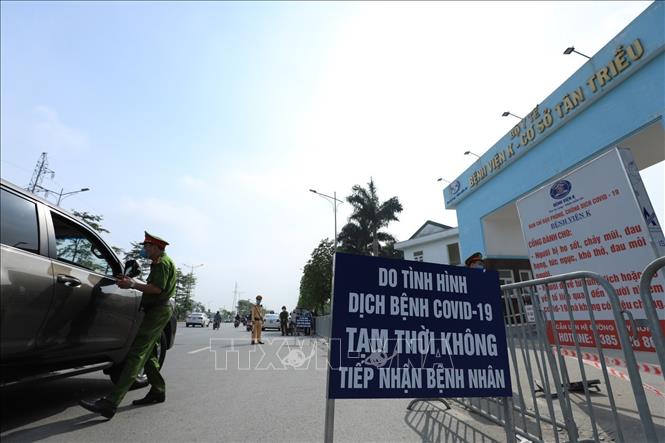 Photo: K Hospital's Tan Trieu facility put under lockdown. VNA Photo: Lâm Khánh