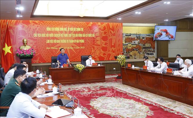 Chủ tịch Quốc hội Vương Đình Huệ làm việc với Ban Thường vụ Thành ủy Hải Phòng - Ảnh thời sự ...