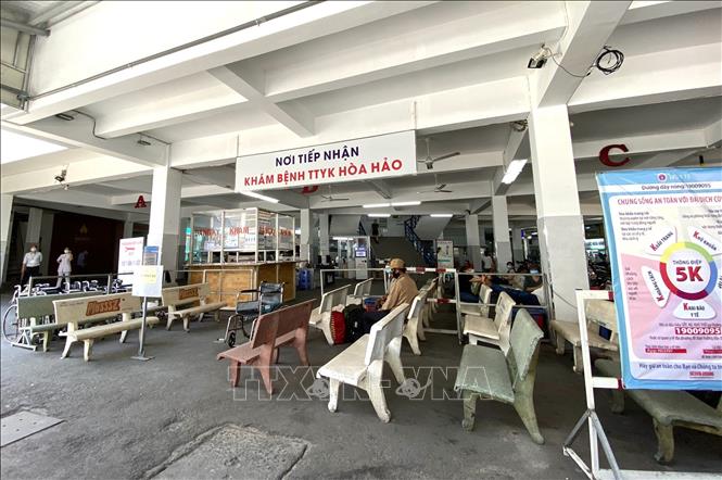Trong ảnh: Khu vực tiếp nhận bệnh nhân tới khám tại Trung tâm y khoa Medic đã tạm ngưng hoạt động. Ảnh: Thu Hương - TTXVN