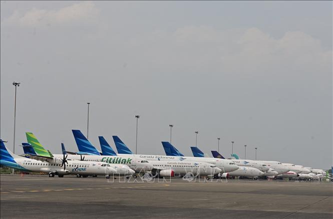Trong ảnh: Máy bay của hãng hàng không Garuda tại sân bay ở Tangerang, Indonesia. Ảnh: AFP/ TTXVN