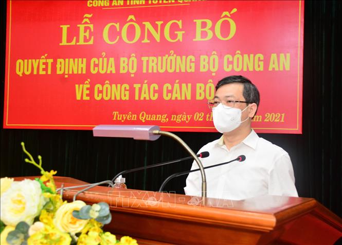 Ông Nguyễn Văn Sơn, Chủ tịch UBND tỉnh Tuyên Quang phát biểu tại buổi lễ. Ảnh: Nam Sương - TTXVN