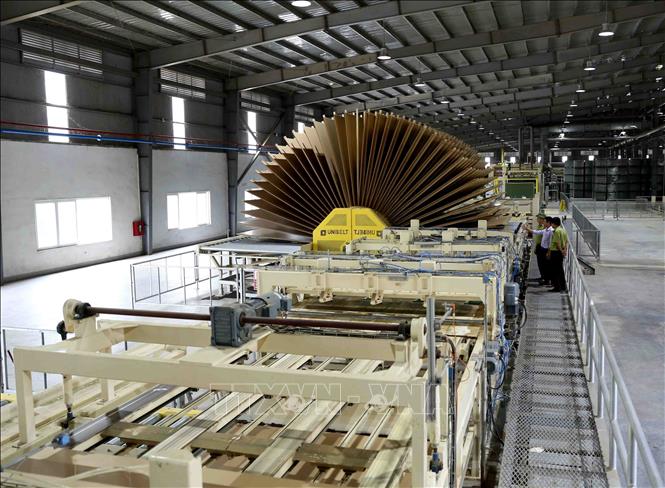 Photo: Inside a workshop of the Thanh Thanh Dat MDF Stock Company in the central province of Ha Tinh. VNA Photo