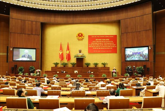 Tổng Bí thư Nguyễn Phú Trọng phát biểu chỉ đạo hội nghị. Ảnh: Trí Dũng - TTXVN