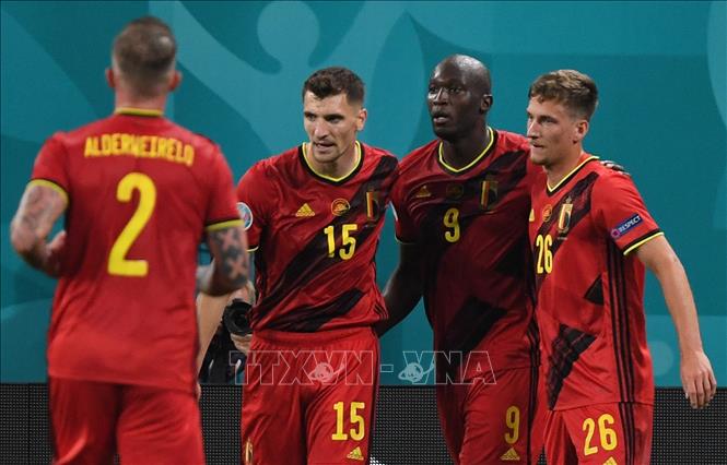 Trong ảnh: Niềm vui chiến thắng của các cầu thủ đội tuyển Bỉ. Ảnh: AFP/TTXVN