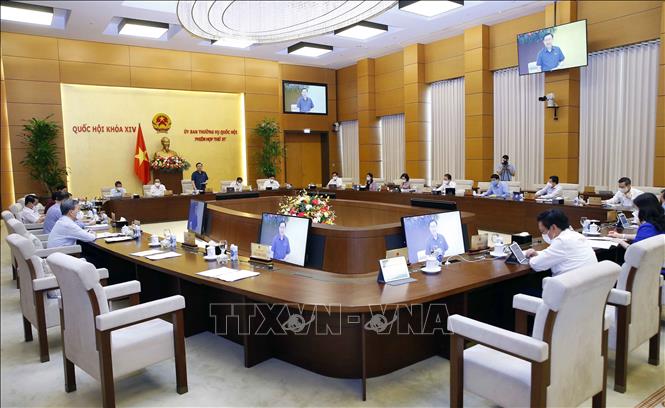 Quang cảnh Phiên họp thứ 57 của Ủy ban Thường vụ Quốc hội. Ảnh: Doãn Tấn - TTXVN