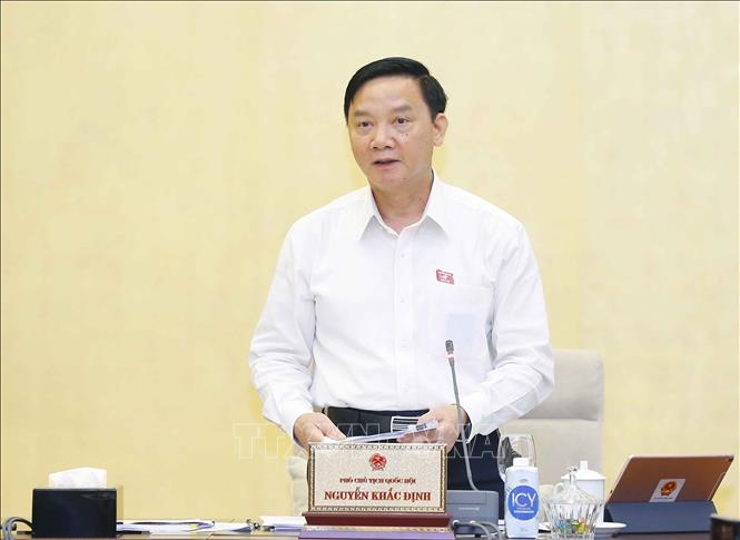 Phó Chủ tịch Quốc hội Nguyễn Khắc Định phát biểu. Ảnh; Doãn Tấn - TTXVN