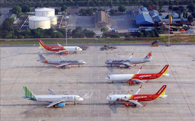Trong ảnh: Trước khi có dịch COVID-19 thì số lượng tàu bay đỗ lại tại Nội Bài qua đêm khoảng 45-50 tàu. Ảnh: Huy Hùng - TTXVN