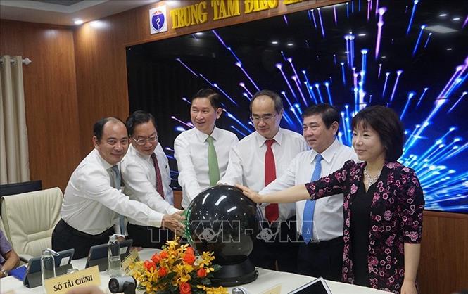 Lễ ra mắt mô hình thí điểm Trung tâm điều hành y tế thông minh Thành phố Hồ Chí Minh, 11/2/2020. Ảnh: Hứa Chung - TTXVN