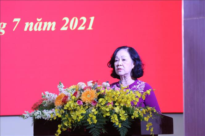 Trưởng Ban Tổ chức Trung ương Trương Thị Mai phát biểu tại hội nghị. Ảnh: Huỳnh Phúc Hậu - TTXVN
