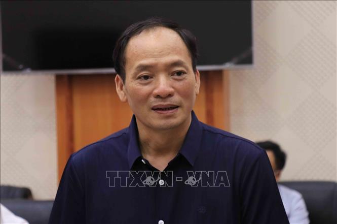 Trong ảnh: Chủ tịch UBND tỉnh Hưng Yên Trần Quốc Văn phát biểu tại buổi làm việc. Ảnh: Đinh Tuấn - TTXVN