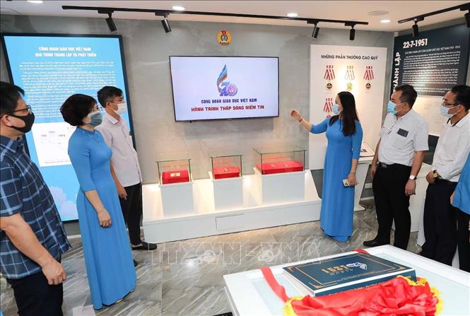 Trong ảnh: Phòng truyền thống Phòng truyền thống Công đoàn Giáo dục Việt Nam tại trụ sở Số 2, Trịnh Hoài Đức (quận Đống Đa, Hà Nội). Ảnh: Thanh Tùng - TTXVN