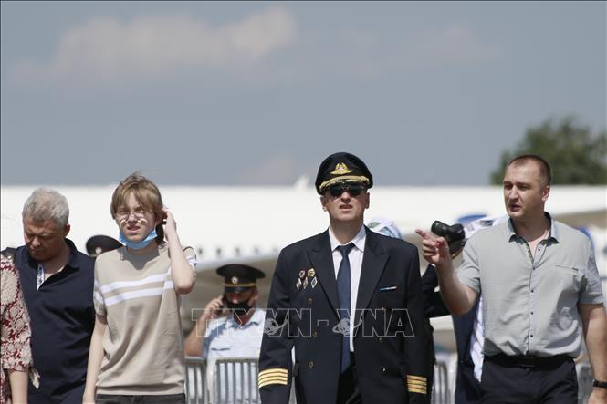 Trong ảnh: Các đoàn phi công và chuyên gia hàng không quốc tế tham dự MAKS 2021. Ảnh: Trần Hiếu - PV TTXVN tại Nga