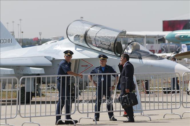 Trong ảnh: Các lực lượng không quân Nga tham dự triển lãm MAKS 2021. Ảnh: Duy Trinh - PV TTXVN tại Nga