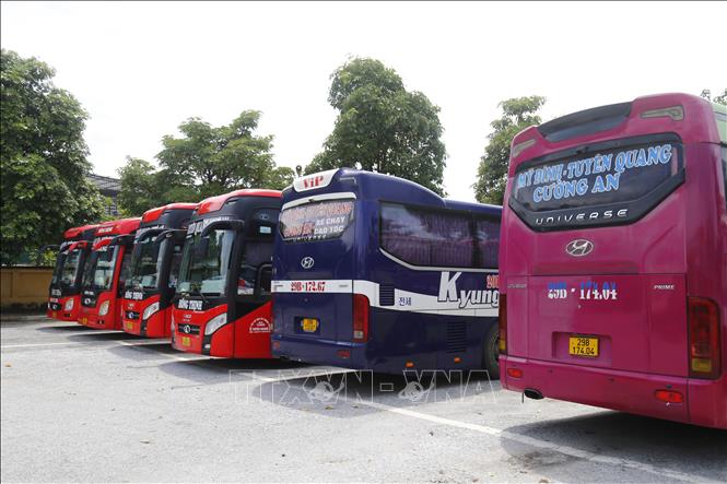 Trong ảnh: Nhiều nhà xe đã tạm dừng hoạt động trước tình hình dịch COVID-19. Ảnh: Nam Sương - TTXVN