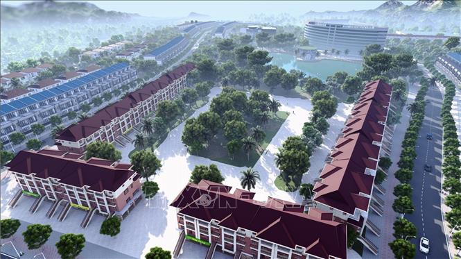 Trong ảnh: Dự án Khu đô thị thương mại - du lịch Apec Golden Valley Mường Lò có diện tích gần 17 ha. Ảnh: TTXVN phát
