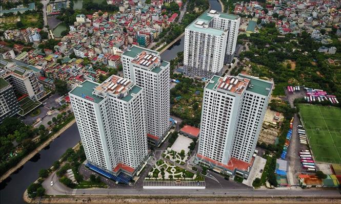 Dự án nhà ở thương mại phục vụ tái định cư tại khu X2 Đại Kim, quận Hoàng Mai quy mô hơn 20.000 m2 với cơ sở vật chất cũng như hạ tầng đồng bộ được TP Hà Nội trưng dụng làm nơi cách ly, lập bệnh viện dã chiến. Ảnh: Thành Đạt - TTXVN
