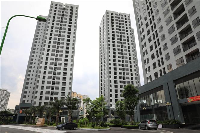 Dự án nhà ở thương mại phục vụ tái định cư tại khu X2 Đại Kim, quận Hoàng Mai nằm trong 10 dự án nhà tái định cư được thành phố Hà Nội trưng dụng làm nơi cách ly, lập bệnh viện dã chiến. Ảnh: Tuấn Anh - TTXVN