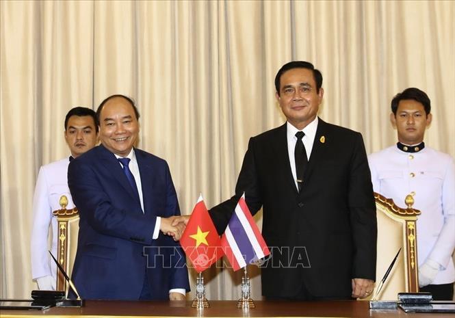 Trong ảnh: Thủ tướng Thái Lan Prayut Chan-o-cha tiếp Thủ tướng Nguyễn Xuân Phúc thăm chính thức Thái Lan (2017). Ảnh: Thống Nhất – TTXVN