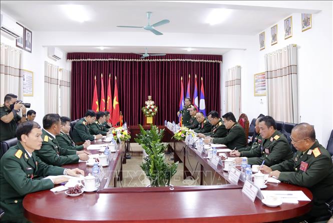 Trong ảnh: Quang cảnh cuộc Hội kiến giữa hai đoàn. Ảnh: Phạm Kiên - Phóng viên TTXVN tại Lào