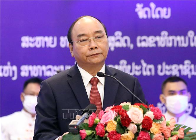 Chủ tịch nước Nguyễn Xuân Phúc phát biểu. Ảnh : Thống Nhất – TTXVN
