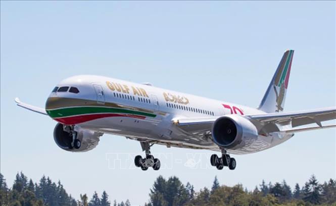 Trong ảnh: Máy bay của Hãng hàng không quốc gia Bahrain Gulf Air. Ảnh: BNA/TTXVN