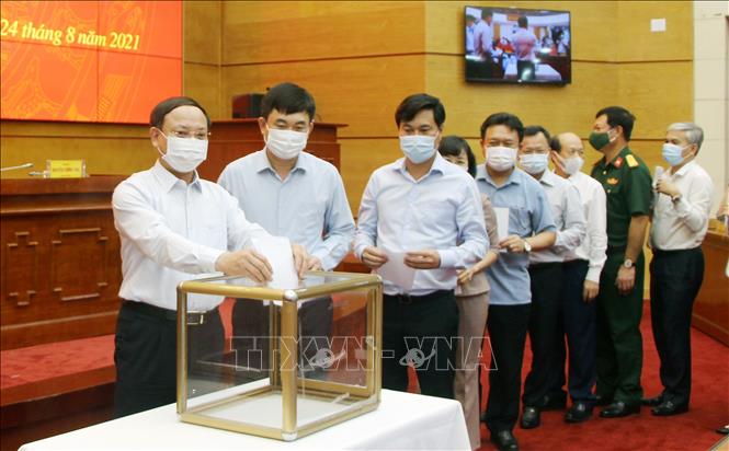 Trong ảnh: Ban Chấp hành Đảng bộ tỉnh Quảng Ninh bầu bổ sung, kiện toàn chức danh Phó Bí thư Tỉnh ủy. Ảnh: TTXVN phát