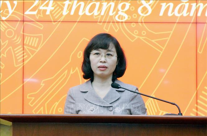 Trong ảnh: Phó Bí thư Tỉnh ủy Quảng Ninh Trịnh Thị Minh Thanh phát biểu tại hội nghị. Ảnh: TTXVN phát