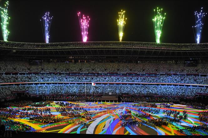 Trong ảnh: Toàn cảnh Lễ khai mạc Paralympic Tokyo 2020 ở Tokyo, Nhật Bản, ngày 24/8/2021. Ảnh: THX/ TTXVN