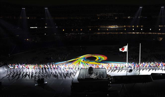 Trong ảnh: Toàn cảnh Lễ khai mạc Paralympic Tokyo 2020 ở Tokyo, Nhật Bản, ngày 24/8/2021. Ảnh: THX/ TTXVN