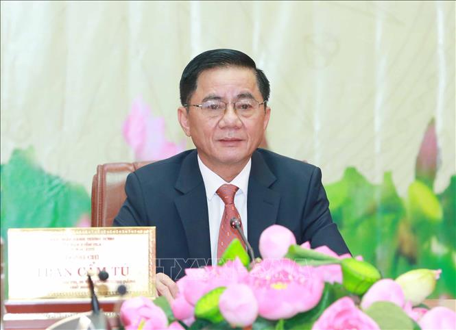 Chủ nhiệm Uỷ ban Kiểm tra Trung ương Trần Cẩm Tú phát biểu. Ảnh: Phương Hoa - TTXVN