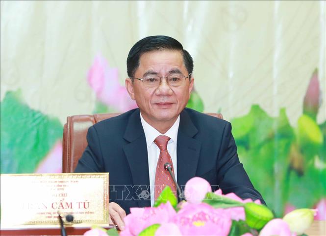 Chủ nhiệm Uỷ ban Kiểm tra Trung ương Trần Cẩm Tú phát biểu. Ảnh: Phương Hoa - TTXVN