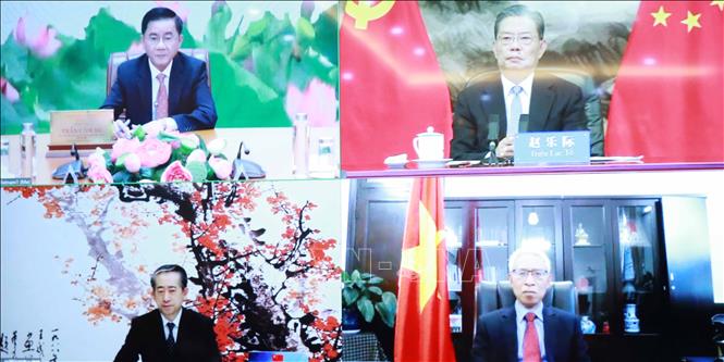 Đại biểu dự điện đàm. Ảnh: Phương Hoa - TTXVN