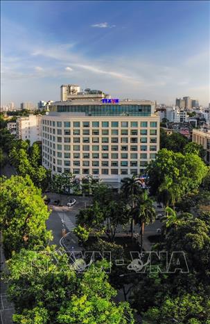 Trong ảnh: Tòa nhà Thông tấn nổi bật - là ngôi nhà chung của các thế hệ thông tấn. Ảnh: Phạm Tuấn Anh-TTXVN