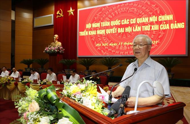 Tổng Bí thư Nguyễn Phú Trọng phát biểu chỉ đạo hội nghị. Ảnh: Trí Dũng - TTXVN