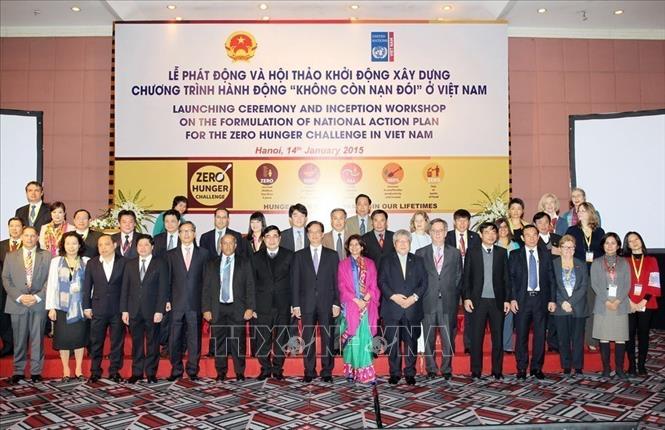 Trong ảnh: Sáng 14/1/2015, tại Hà Nội, Thủ tướng Nguyễn Tấn Dũng dự và phát biểu khai mạc Lễ phát động và Hội thảo khởi động xây dựng chương trình hành động 