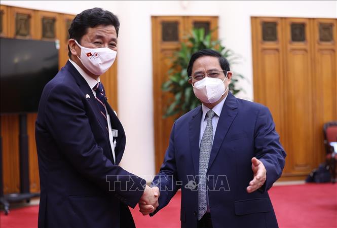 Trong ảnh: Thủ tướng Phạm Minh Chính tiếp Bộ trưởng Quốc phòng Nhật Bản Kishi Nobuo thăm và làm việc tại Việt Nam (12/9/2021). Ảnh: Dương Giang -TTXVN