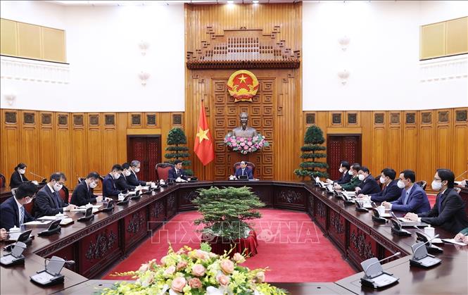Trong ảnh: Thủ tướng Phạm Minh Chính tiếp Bộ trưởng Quốc phòng Nhật Bản Kishi Nobuo thăm và làm việc tại Việt Nam (12/9/2021). Ảnh: Dương Giang -TTXVN