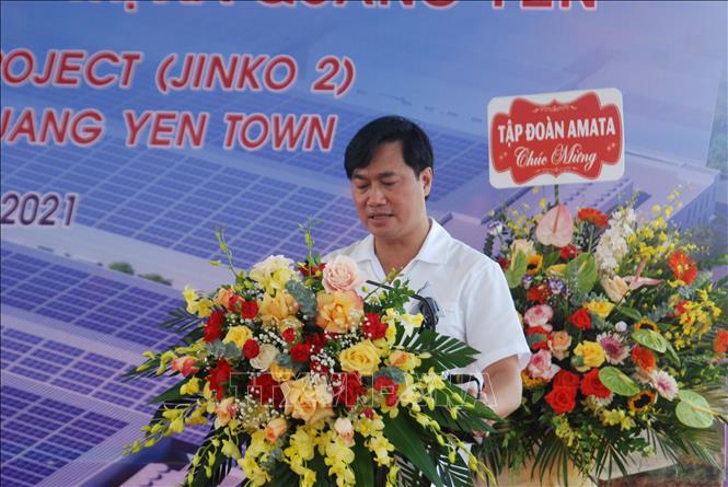 Photo: Chairman of the provincial People’s Committee Nguyen Tuong Van speaks at the at the handover ceremony. VNA Photo: Thanh Vân