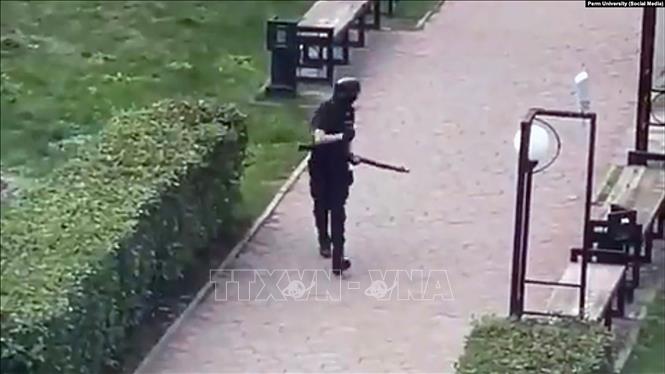 Trong ảnh: Nghi phạm vụ xả súng tại Trường Đại học Perm ở ngoại ô Moskva, Nga ngày 20/9/2021. Ảnh: RFE/TTXVN