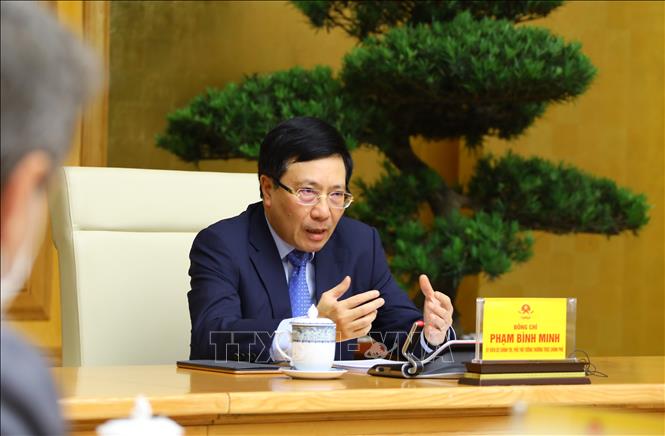 Trong ảnh: Phó Thủ tướng Thường trực Phạm Bình Minh phát biểu. Ảnh: Nguyễn Điệp - TTXVN