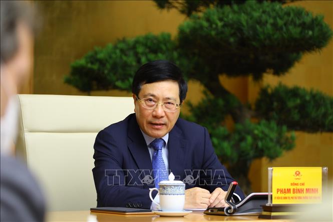 Trong ảnh: Phó Thủ tướng Thường trực Phạm Bình Minh phát biểu. Ảnh: Nguyễn Điệp - TTXVN